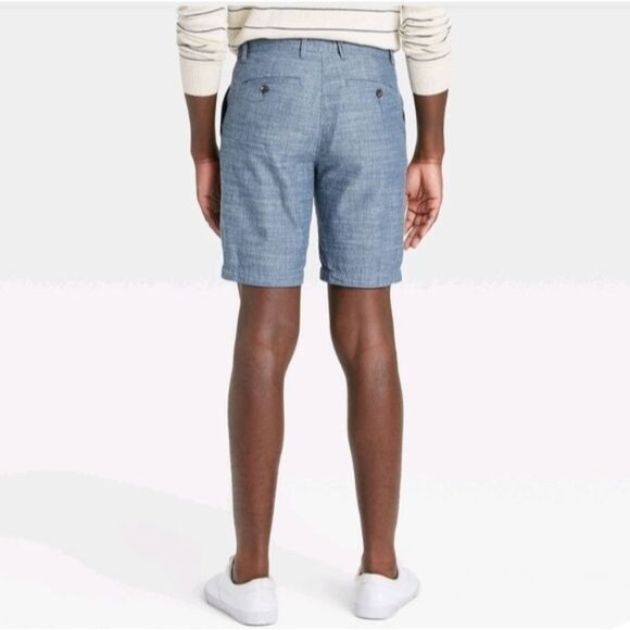 Goodiellow & Co Men's Chambray Linden Flat Front Shorts SIZE 28 - Picture 2 of 11